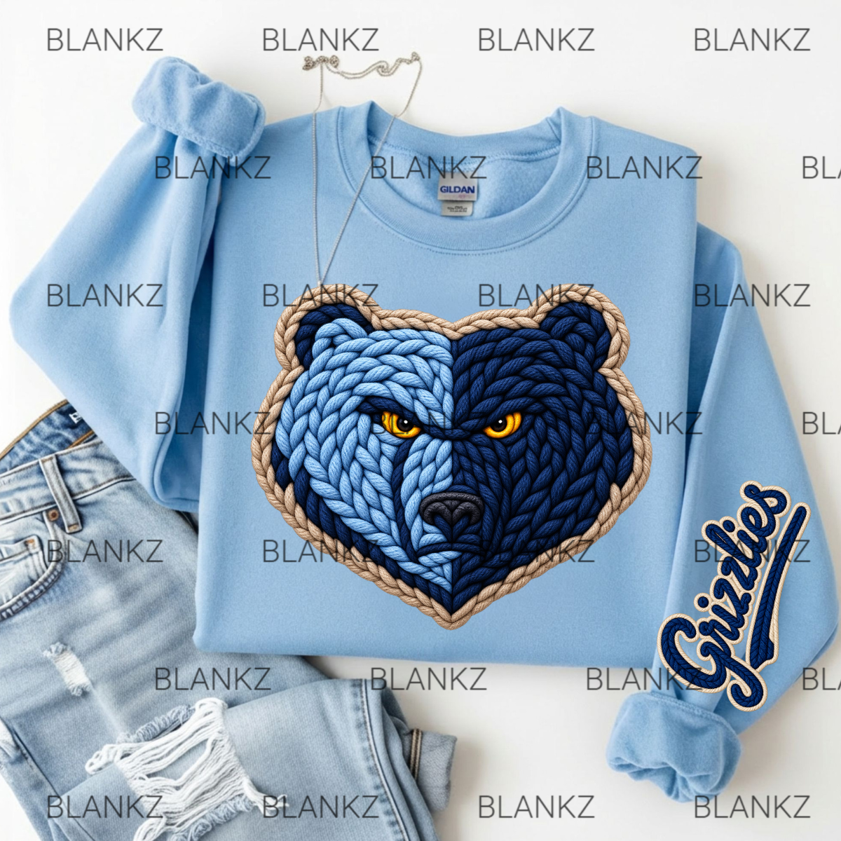 Faux yarn Memphis Grizzlies DTF