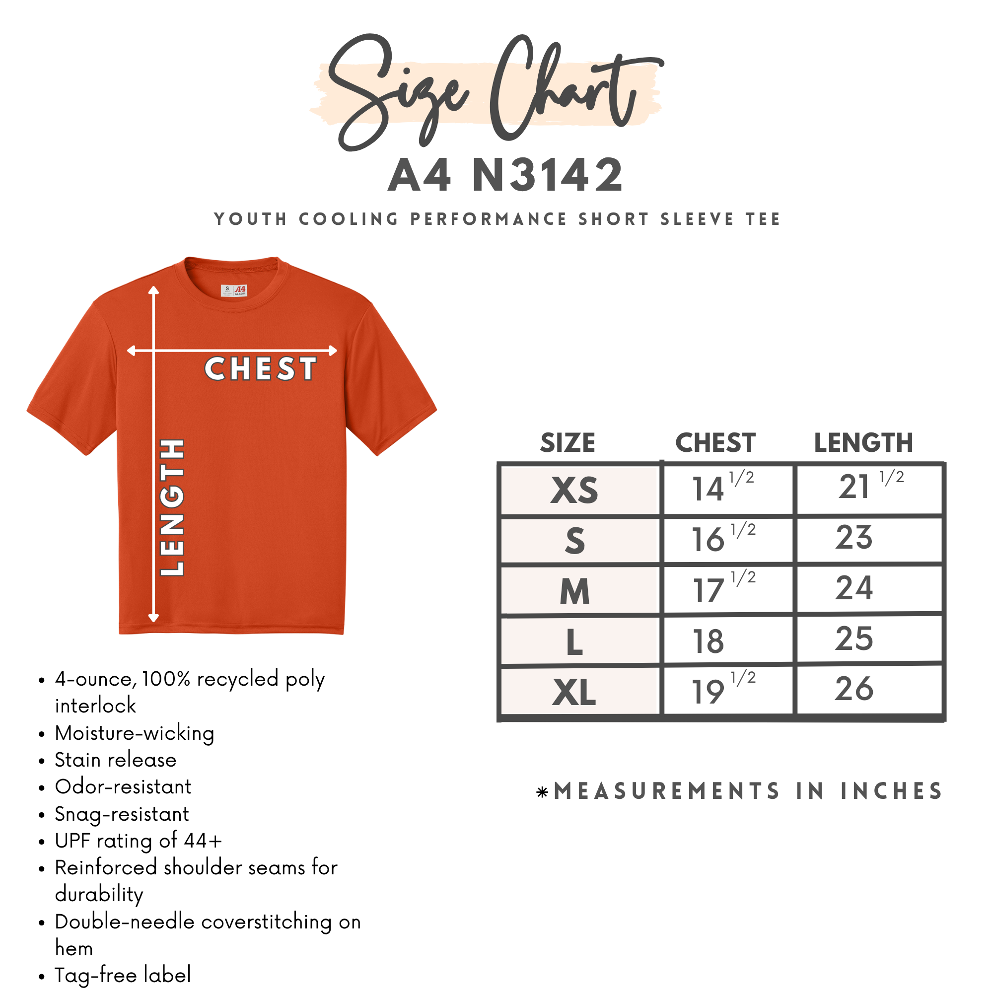 A4 Cooling T-shirts Youth