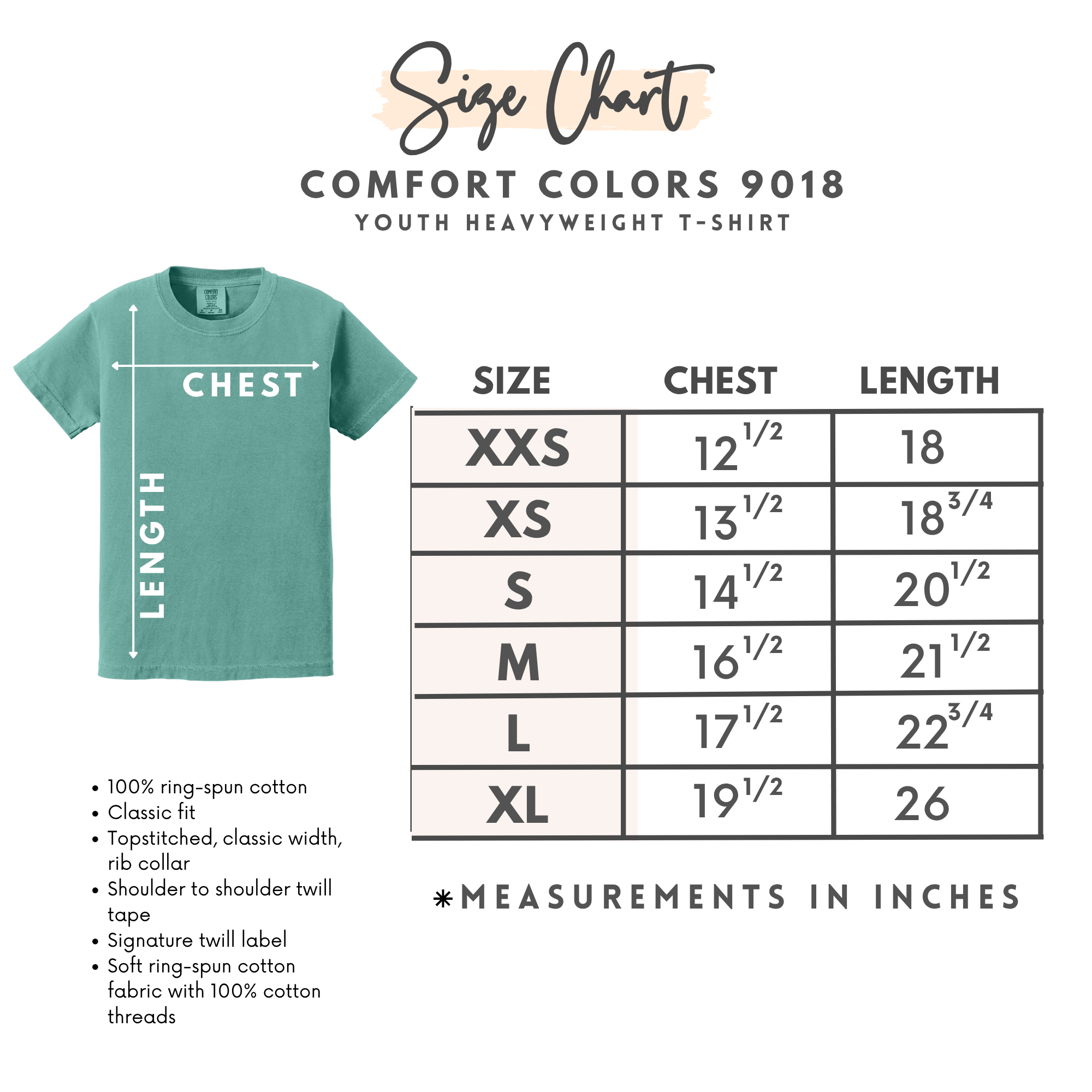 Youth Comfort Colors T-shirts