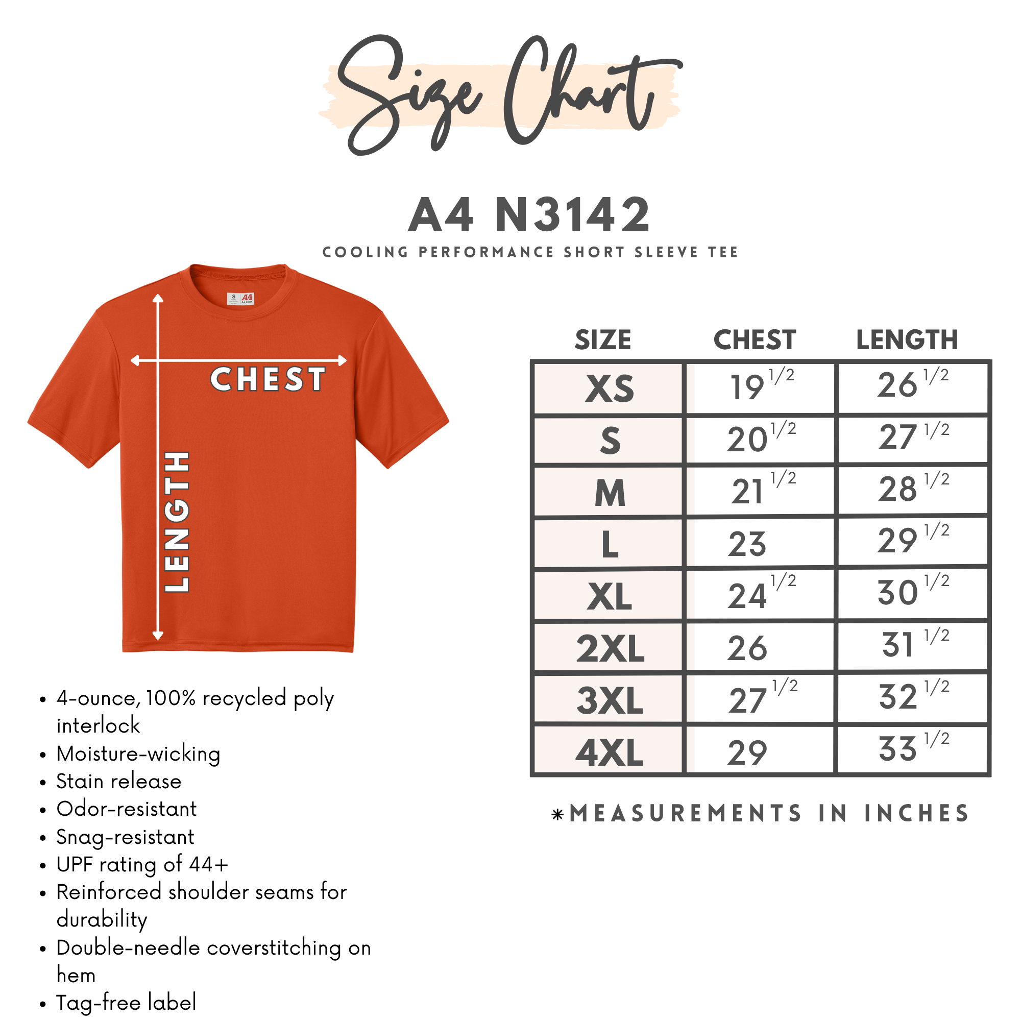 A4 Cooling T-shirts Adult