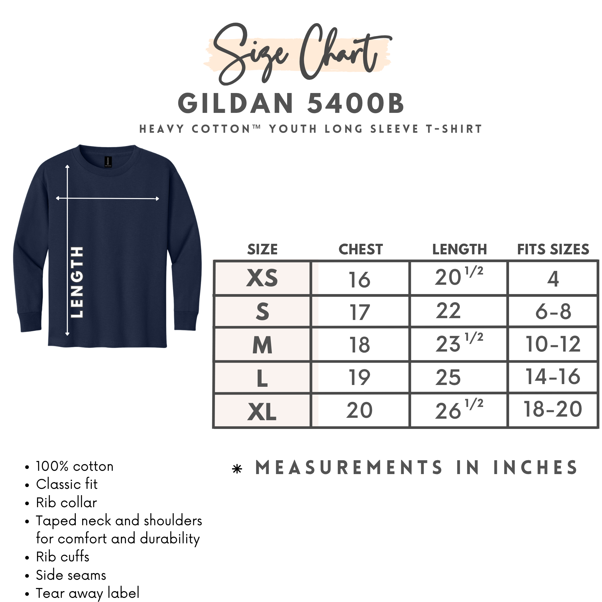 Gildan Heavy Cotton Long Sleeve YOUTH